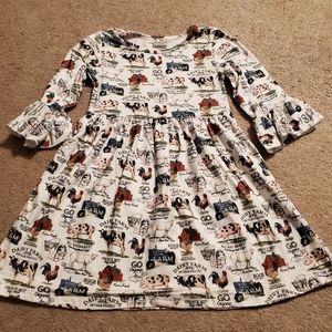 New Farm themed ruffle dress